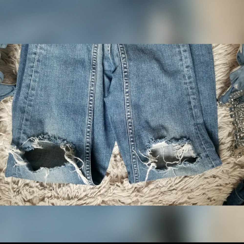 H&M high rise distressed skinny denim jeans - Picture 6 of 7